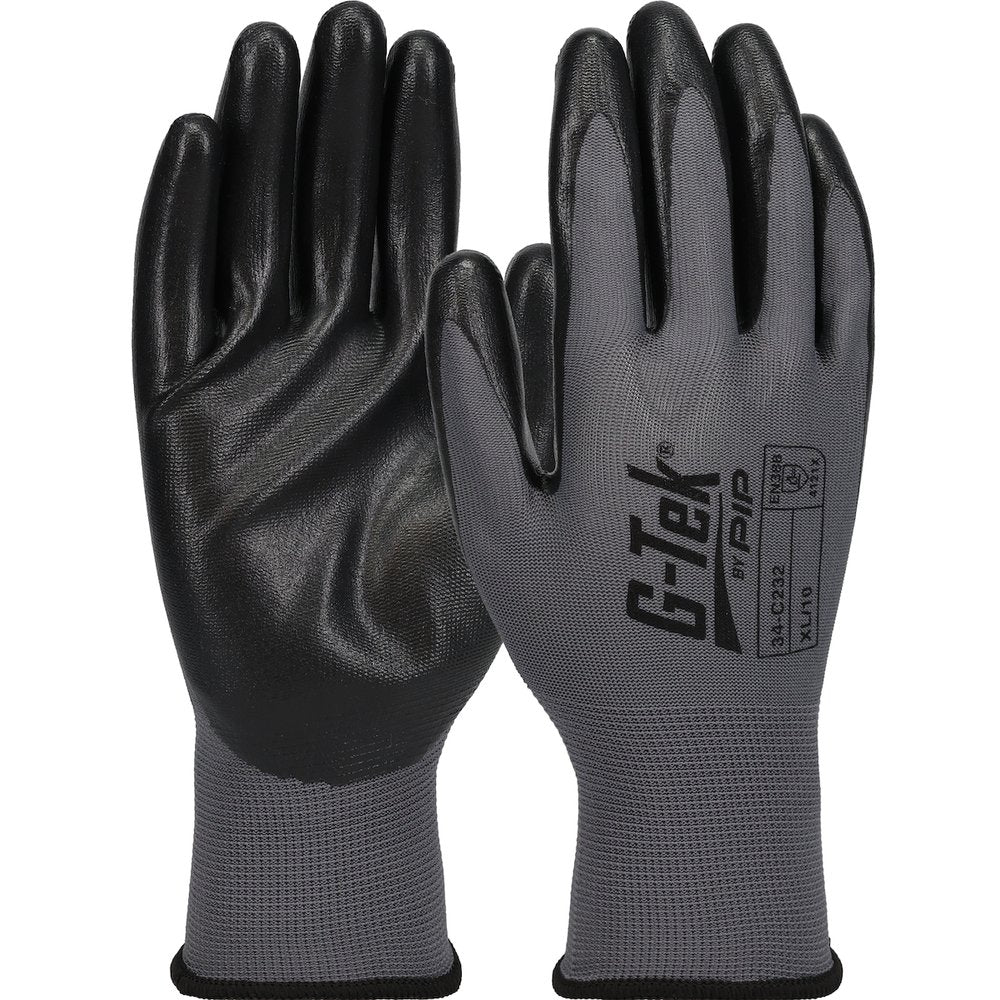 G-Tek by PIP Knit Nylon Glove W/NITRILE Foam P/F XS, 12 Pairs/Pack
