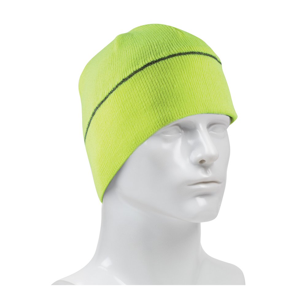 PIP Winter Beanie Cap W/REFLECTIVE Stripe YEL
