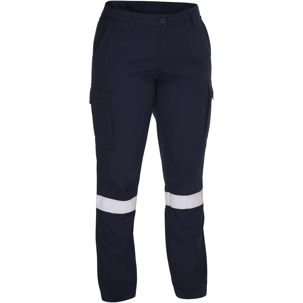 Bisley Workwear by PIP AR/FR Women's Ripstop Taped Cargo Navy Pant 14R