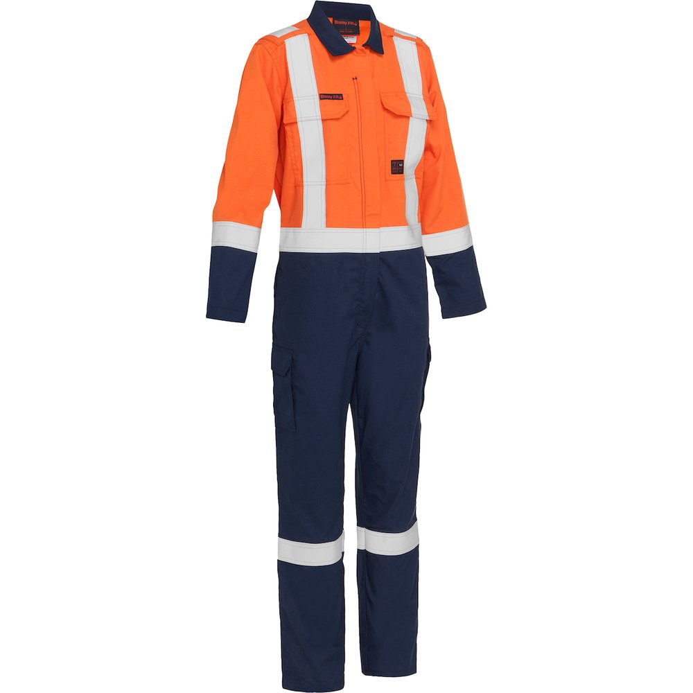 Bisley Workwear by PIP AR/FR Women's Ripstop Coverall ORG/NVY 3X
