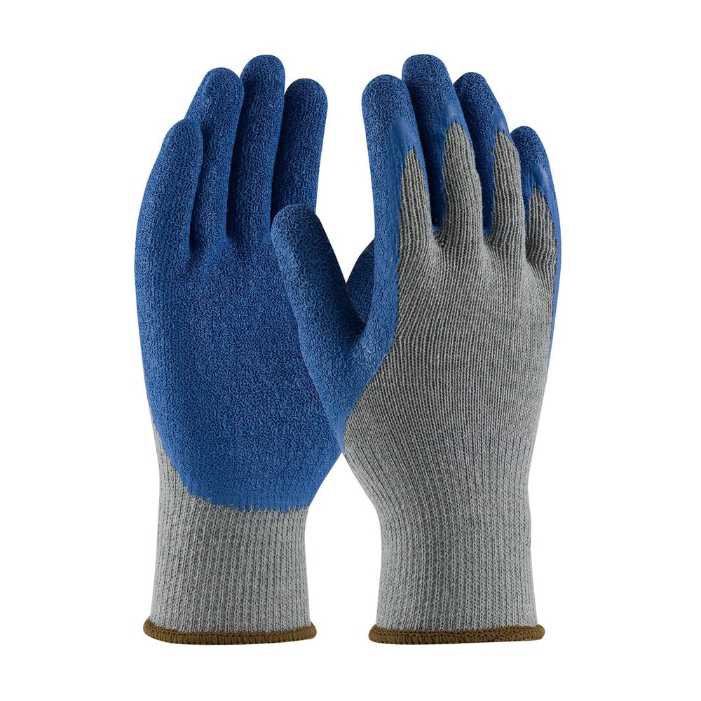 G-Tek by PIP REG WGT Knit COTT/POLYESGLOVE Latex Grip P/F L, 12 Pairs/Pack