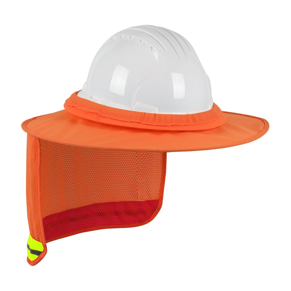 PIP FR HI-VIS Fullbrim Hardhat Visor Neck Shade ORG