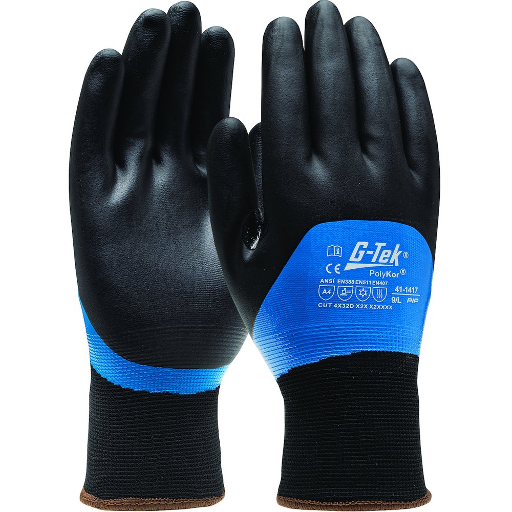G-Tek by PIP Knit Poly Glve Acrylic Liner Nitr Grip F-hand TS, 12 Pairs/Dozen
