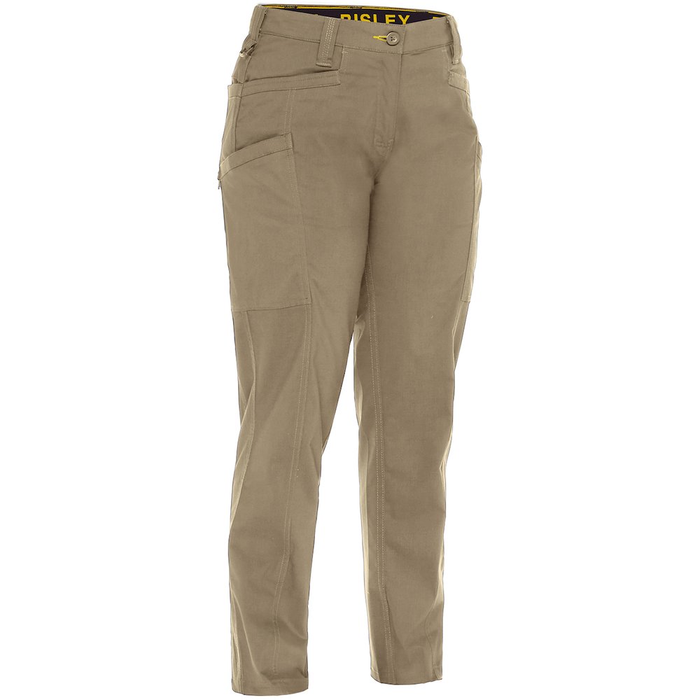 Bisley Workwear by PIP Women Stretch Ripstop Work Pants Airflow TAN 2S