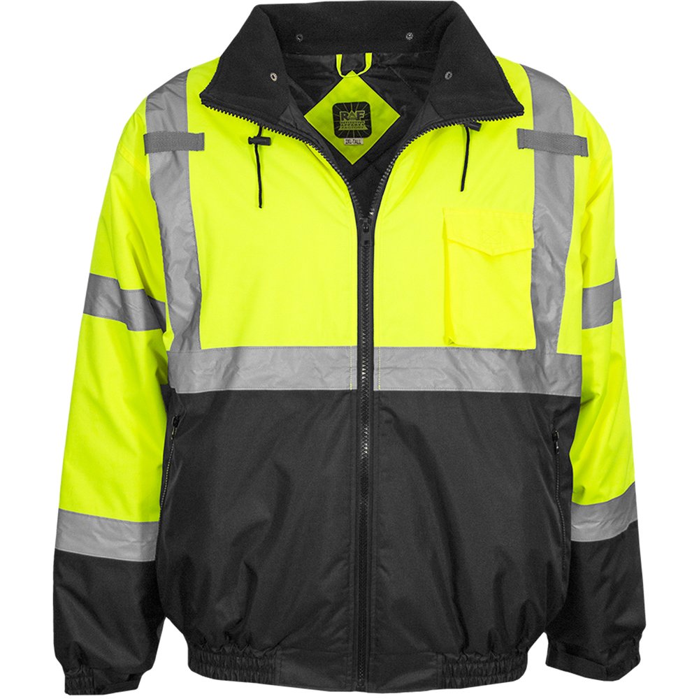 Reflective Apparel by PIP Type R CL3 Wproof YEL/BLK Bomber Jacket 6X