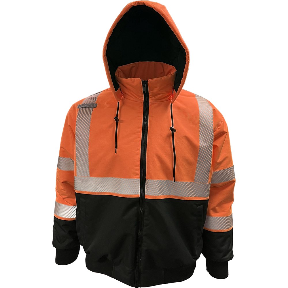 Reflective Apparel by PIP R 3 H-duty Water-res Bomber Jacket Snap Hood