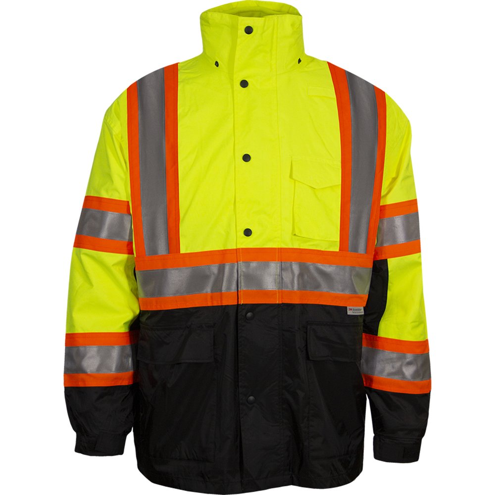 Reflective Apparel by PIP ANSI Type R CL3 2-TONE Wproof Parka W/BLACK 5X
