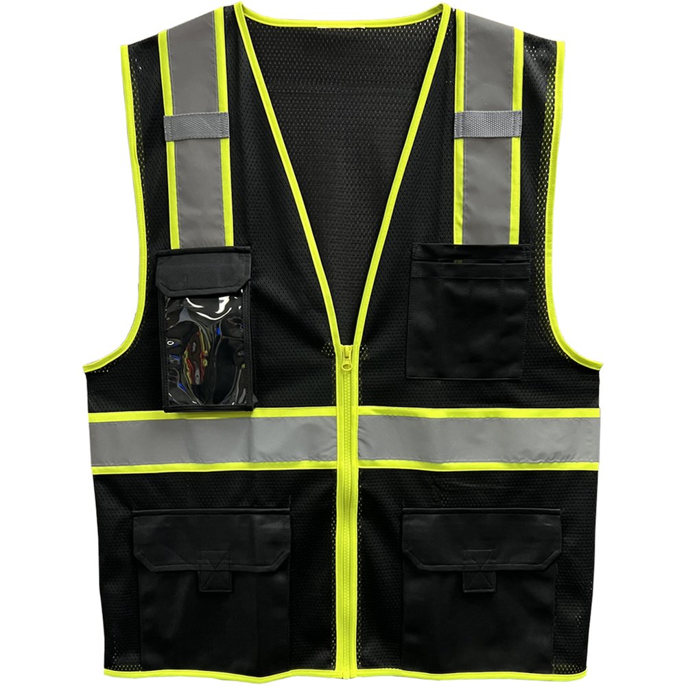 Reflective Apparel by PIP Enhanced Visibility 2-TONE Five Pocket Mesh Vest