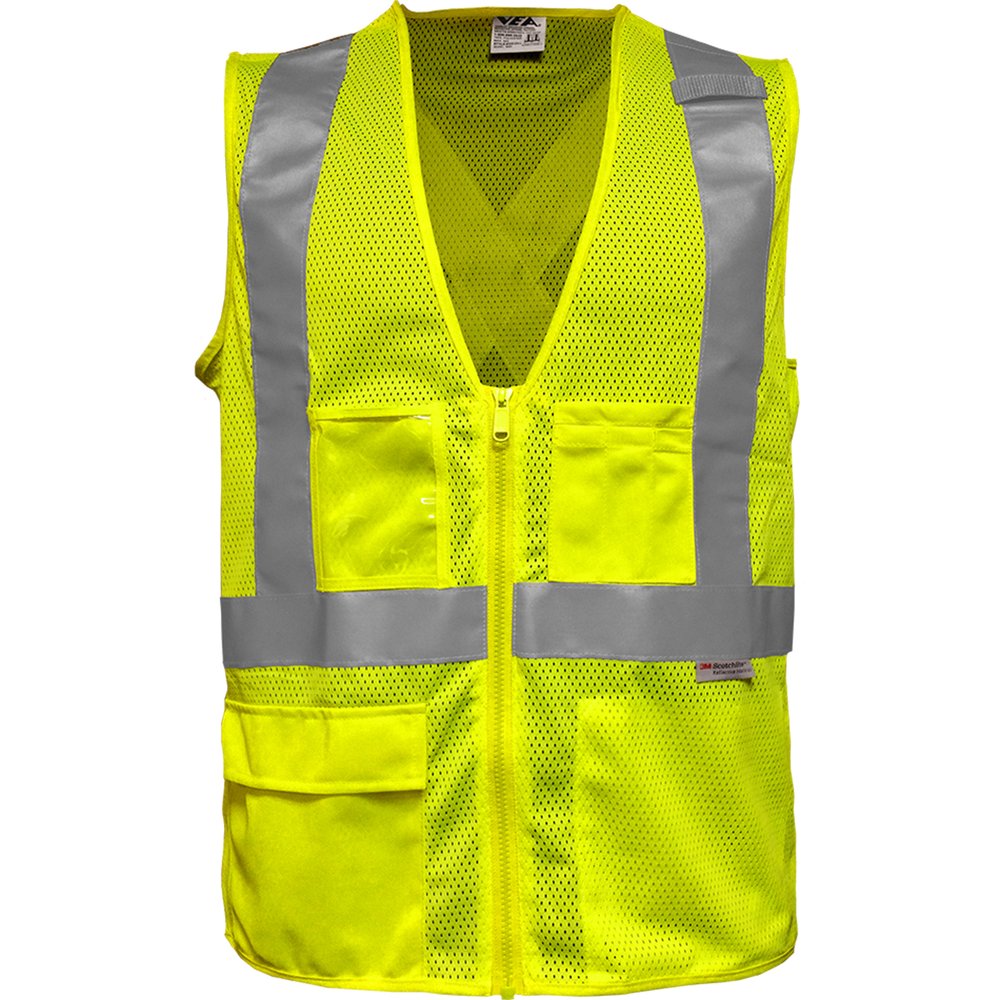 Reflective Apparel by PIP ANSI Type R CL2 7PCKT Breakway Vest W/X-BACK S