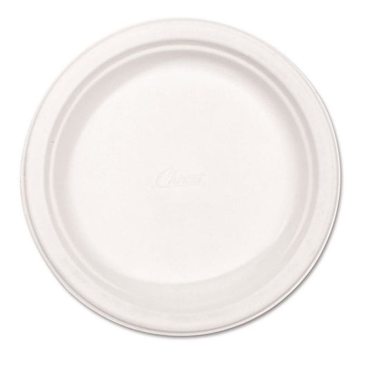 Paper Dinnerware, Plate, 8.75" dia, White, 125/Pack