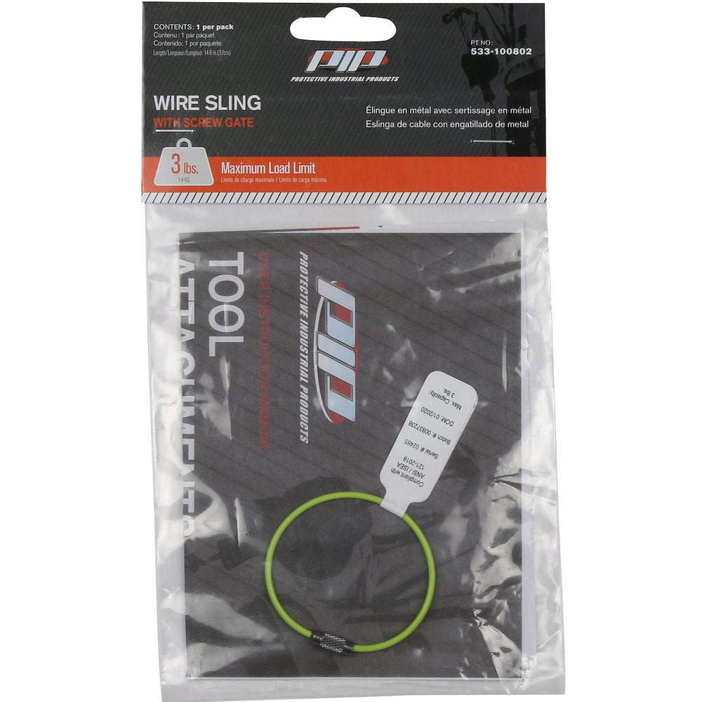 PIP Wire Sling W/SCREW GATE-3 LBS Limit Retail