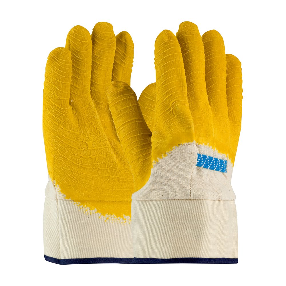 PIP Latex Glove Jersey CRINKLEP/F/K Plasticized Cuff, 12 Pairs/Pack