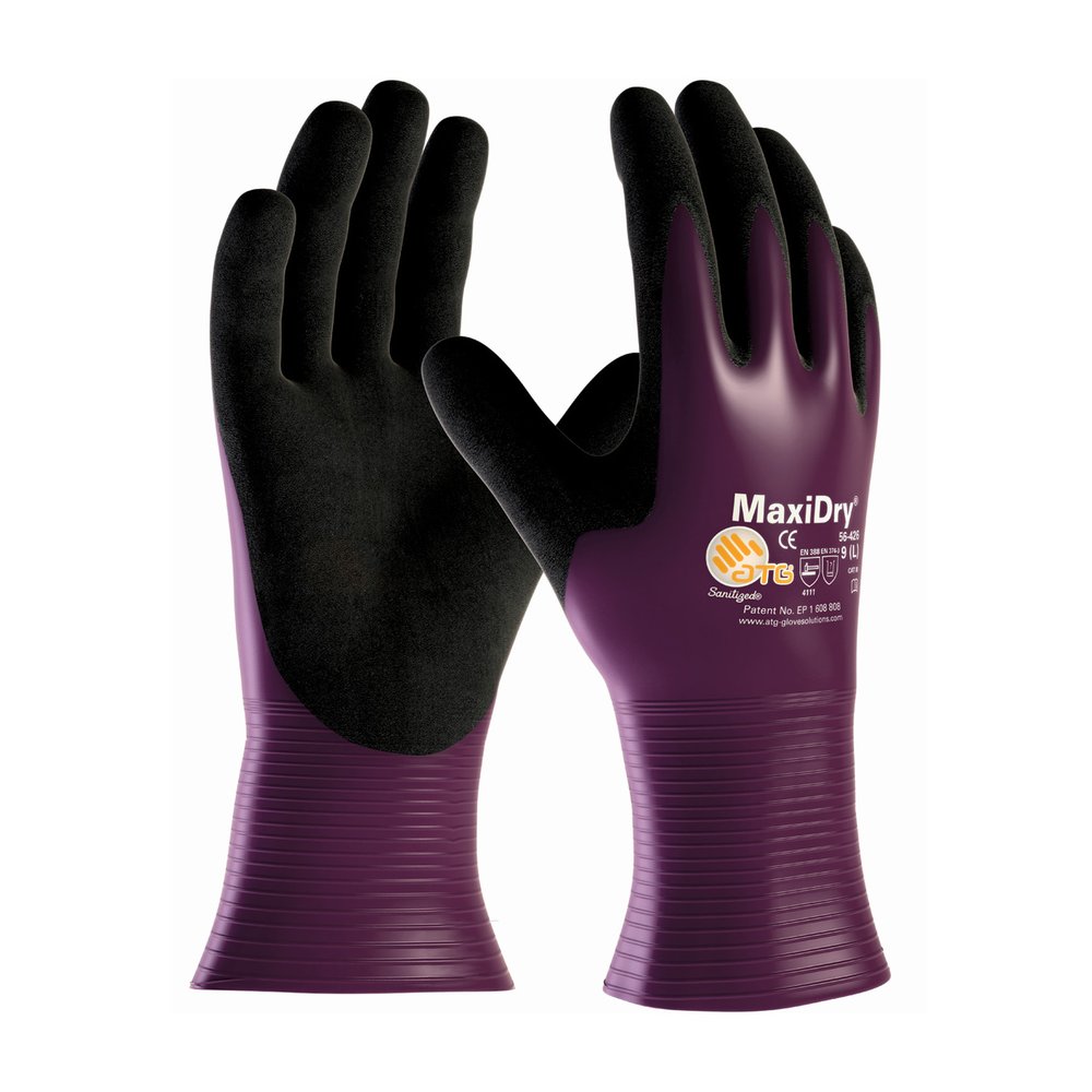PIP Maxidry BY ATG Driversst PRPL./BLK. NIT NS, 12 Pairs/Dozen
