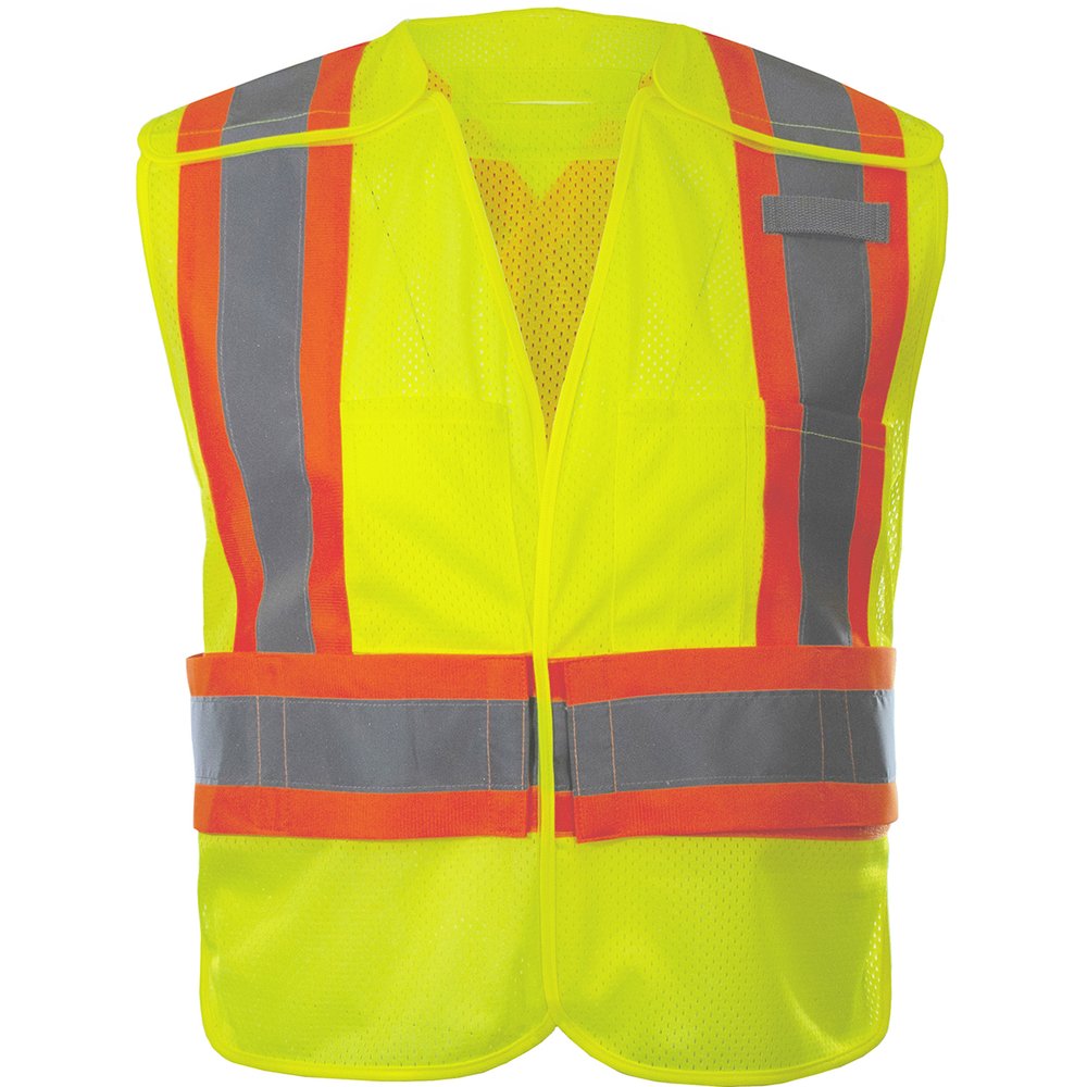 Reflective Apparel by PIP ANSI Type R CL2 2-TONE Breakway Vest Adj. Waist