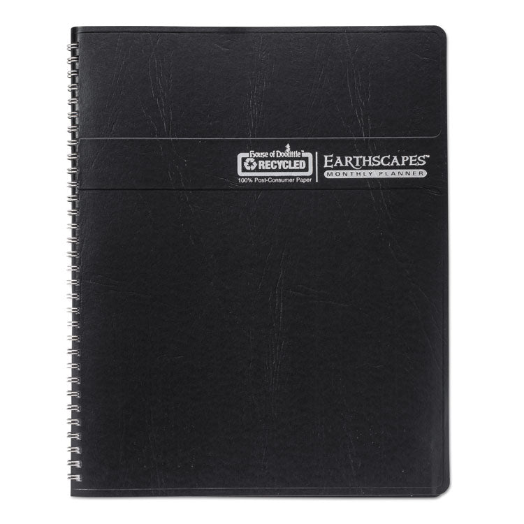 Earthscapes Recycled Ruled Monthly Planner, Landscapes Color Photos, 11 x 8.5, Black Cover, 14-Month: Dec 2025 to Jan 2027