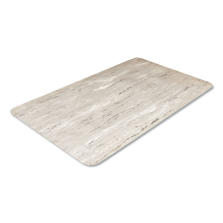 Cushion-Step Marbleized Rubber Mat, Rectangular, Gray Smooth Surface, 36" x 60"