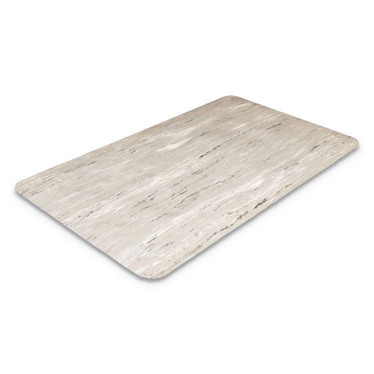 Cushion-Step Marbleized Rubber Mat, Rectangular, Gray Smooth Surface, 36" x 72"
