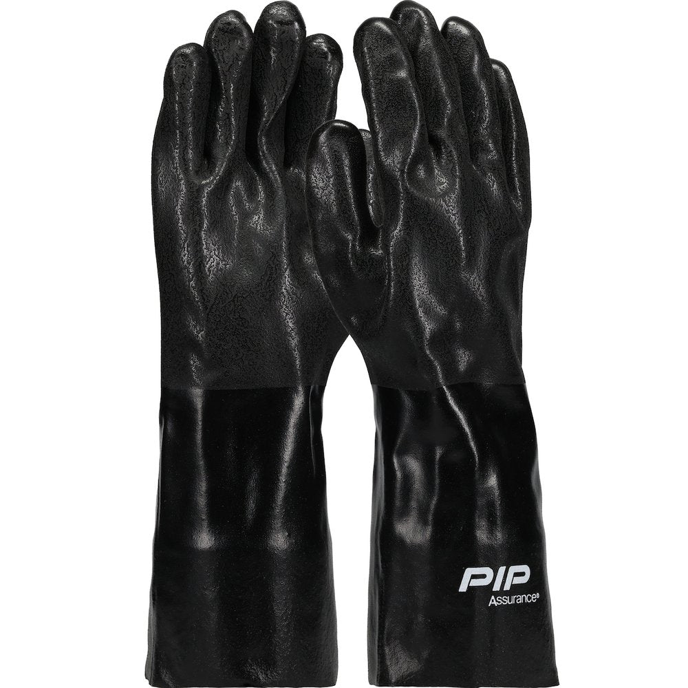 PIP Prem PVC Glove Jersey Liner&rough Sandy FIN.14", 12 Pairs/Pack