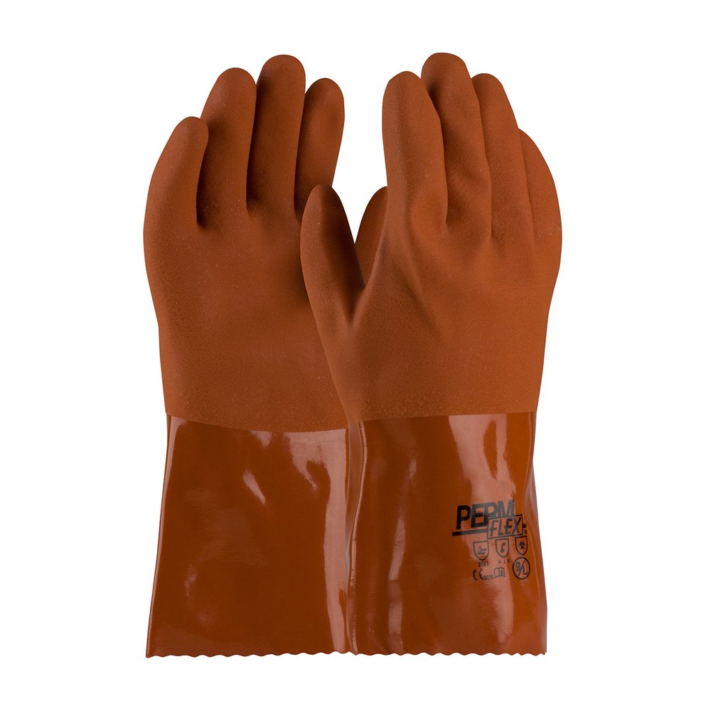 PIP Cold Resist PVC Glove W/LINER&ROUGH COATING-12", 12 Pairs/Pack