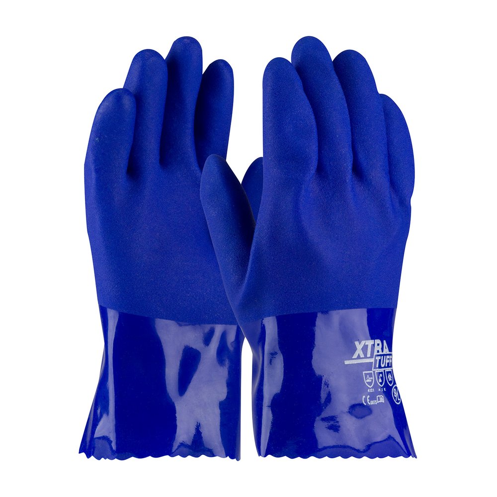 PIP Oil Resist PVC Glove W/LINER&ROUGH COATING-10", 12 Pairs/Pack