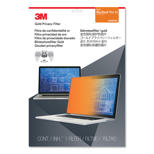 Gold Frameless Privacy Filter for 15.4" Widescreen MacBook Pro Touch, 16:10 Aspect Ratio