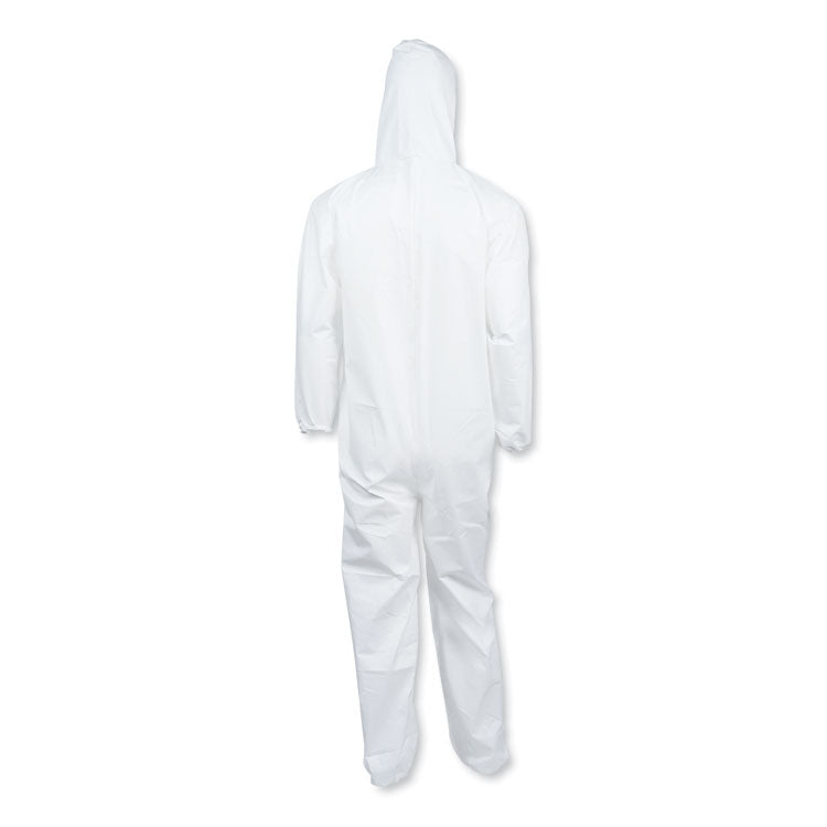 A40 Elastic-Cuff and Ankles Hooded Coveralls, 5X-Large, White, 25/Carton