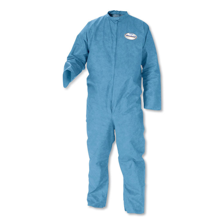 A20 Breathable Particle Protection Coveralls, Zip Front, Open Wrists and Ankles, 4X-Large, Blue, 20/Carton