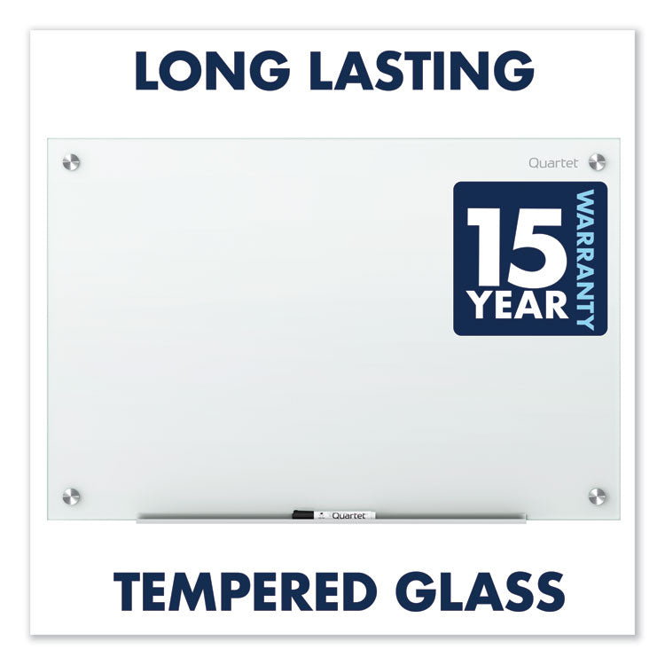 Infinity Magnetic Glass Marker Board, 48" x 36", White Surface