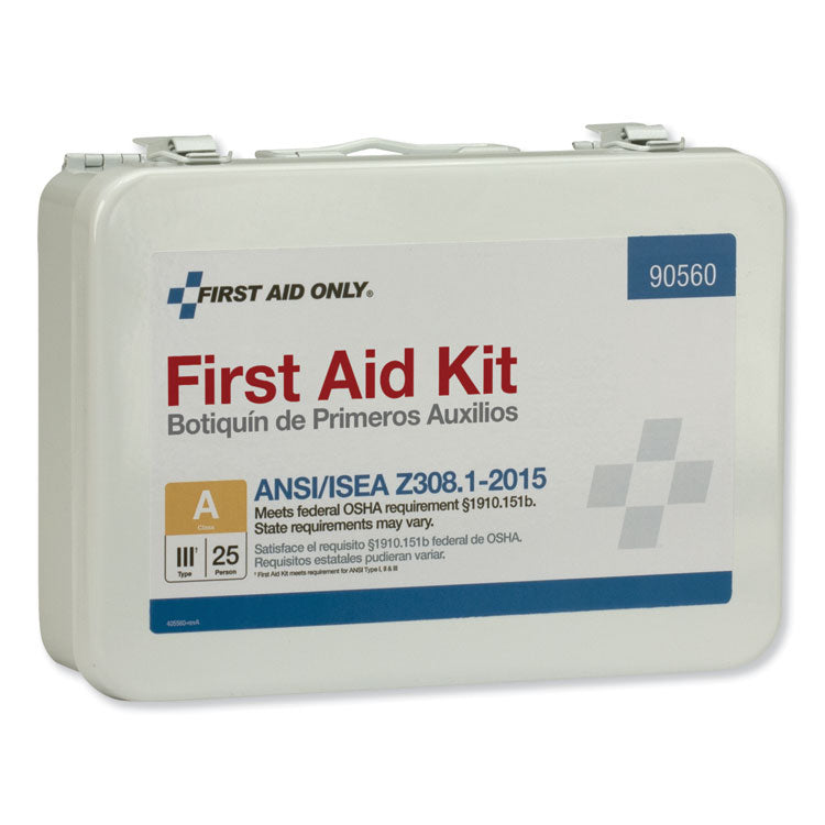 ANSI Class A Bulk First Aid Kit, 89 Pieces, Metal Case