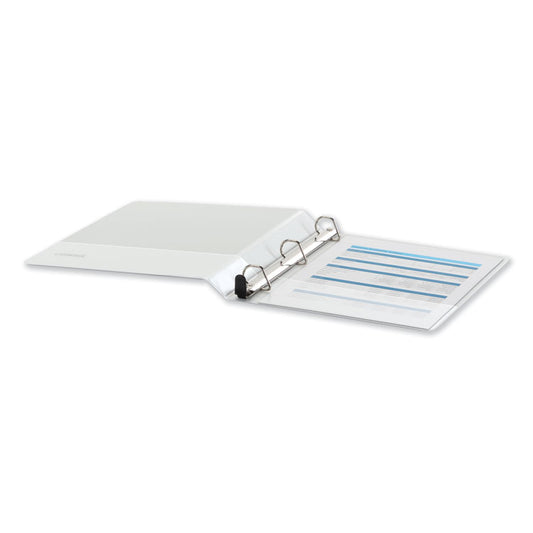 Deluxe Easy-to-Open D-Ring View Binder, 3 Rings, 1" Capacity, 11 x 8.5, White (Each)