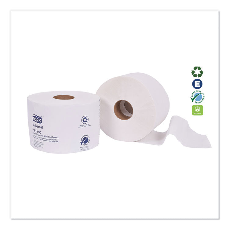 Universal Bath Tissue Roll with OptiCore, Septic Safe, 2-Ply, White, 865 Sheets/Roll, 36 Rolls/Carton