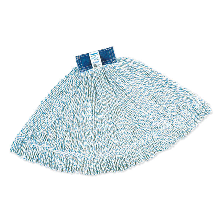 Super Stitch Finish Mops, Cotton/Synthetic, Large, White, 1" Blue Headband