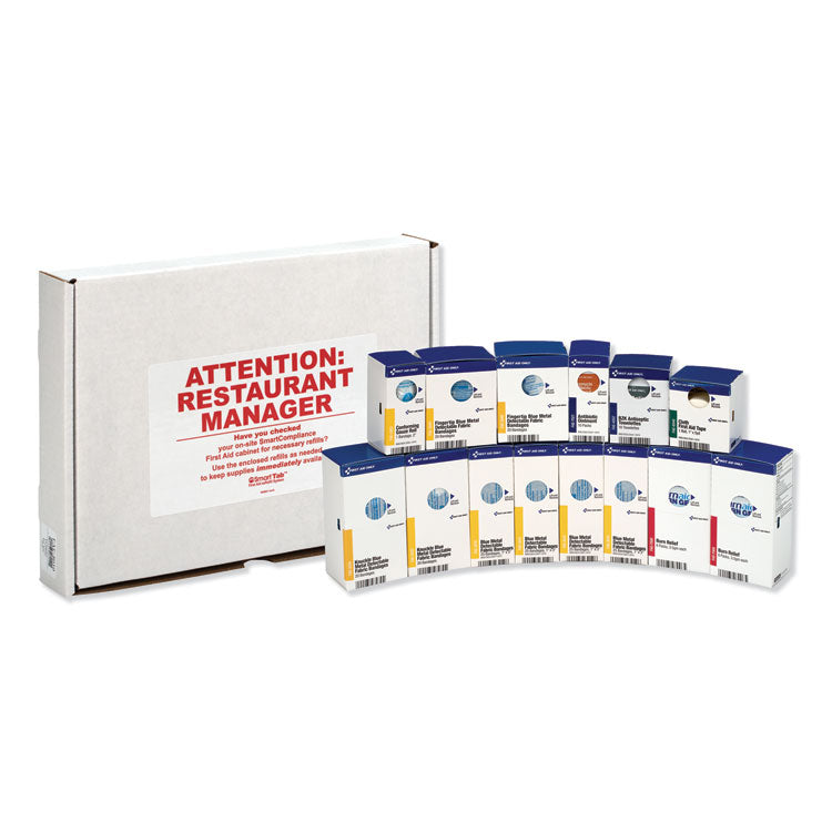 SmartCompliance ez Refill System First Aid Cabinet Refill for Food Service, 214 Pieces