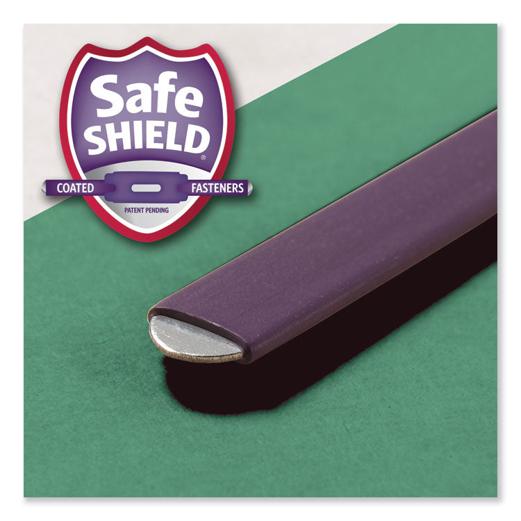 Pressboard Top Tab Classification Folders, Expands 2", 1 Divider, 4 SafeSHIELD Fasteners, Letter Size, Green, 10/Box