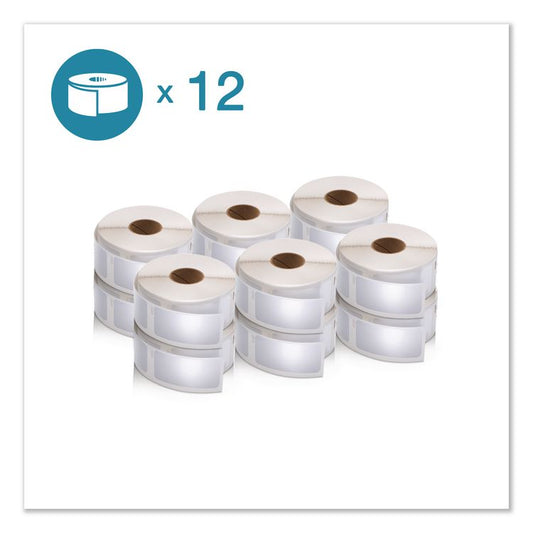 LW Multipurpose Labels, 1" x 2.13", White, 500 Labels/Roll, 12 Rolls/Pack
