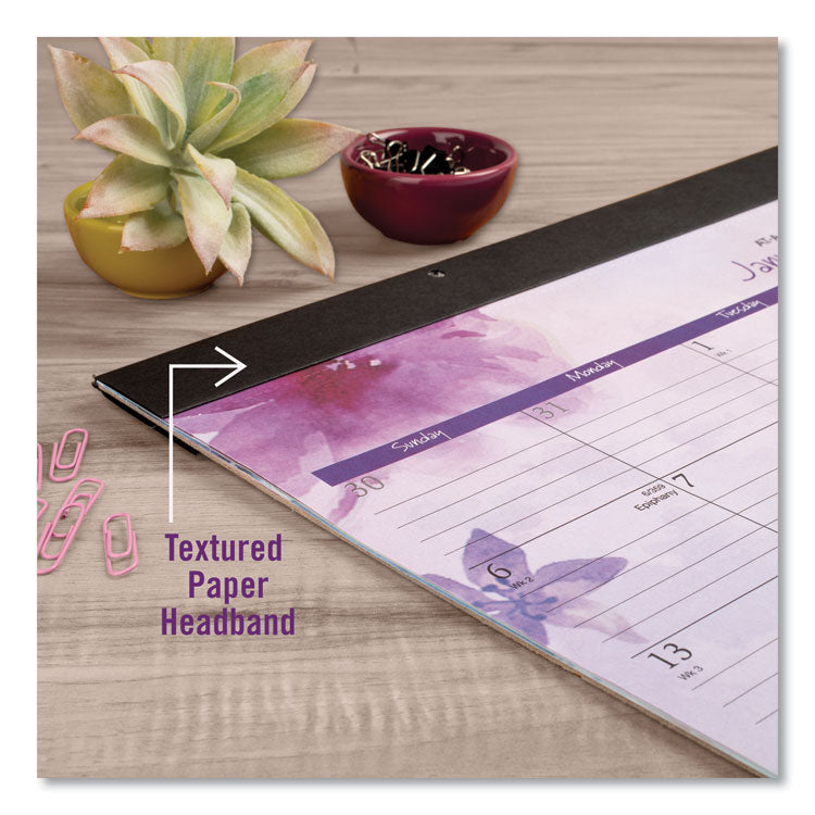 Beautiful Day Desk Pad Calendar, Floral Artwork, 21.75 x 17, Assorted Color Sheets, Black Binding, 12-Month (Jan-Dec): 2026