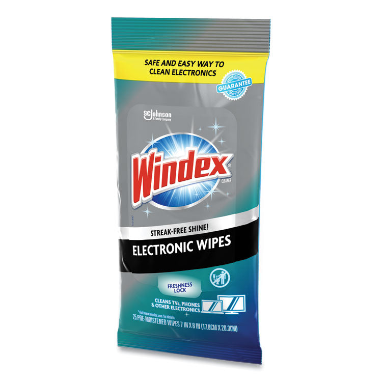 Electronics-Cleaner Wipes, 1-Ply, 7 x 10, Neutral Scent, White, 25 Wipes