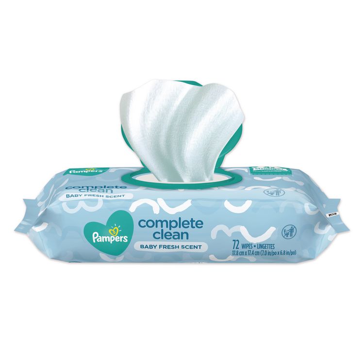 Complete Clean Baby Wipes, 1-Ply, Baby Fresh, 7 x 6.8, White, 72 Wipes/Pack, 8 Packs/Carton