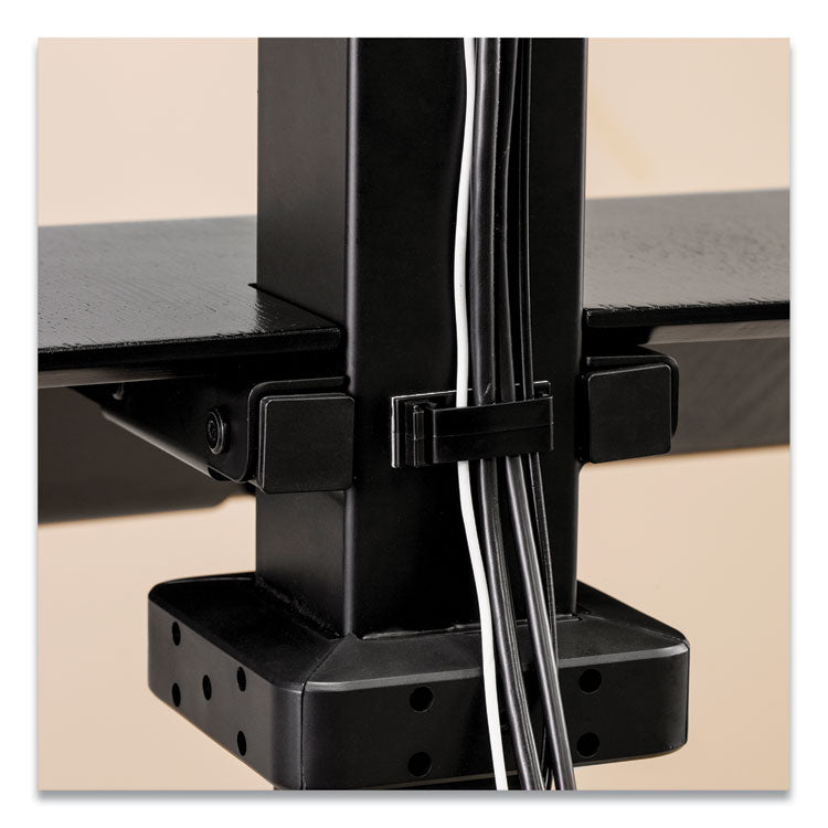 Lotus VE Sit-Stand Workstation, 29" x 28.5" x 27.5" to 42.5", Black