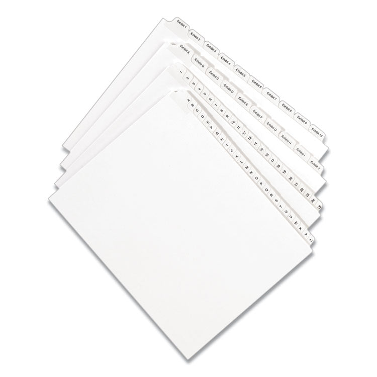 Preprinted Legal Exhibit Side Tab Index Dividers, Allstate Style, 10-Tab, 2, 11 x 8.5, White, 25/Pack