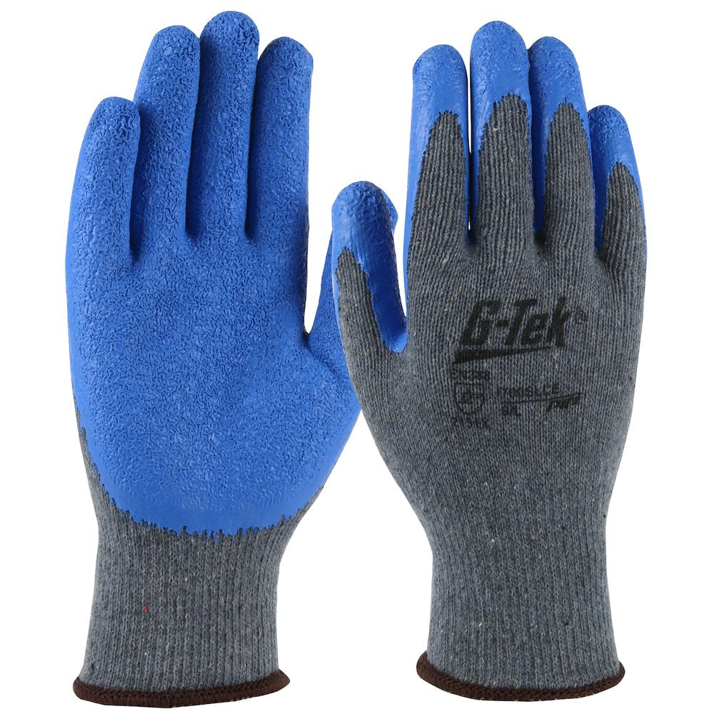 PIP Grey Knit W/CRINKLED Latex Palm Coating., 12 Pairs/Dozen