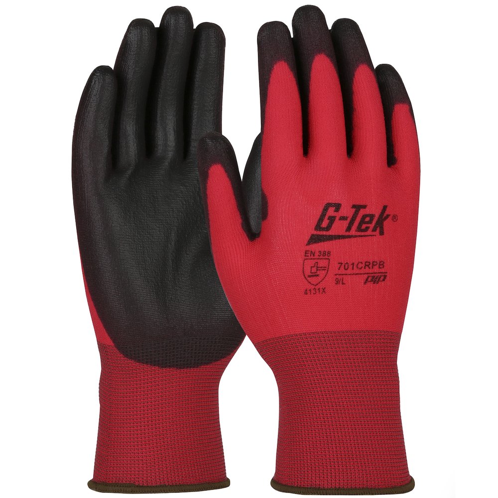 G-Tek by PIP Nylon Shell PU Palm Coatansi 1, 12 Pairs/Dozen