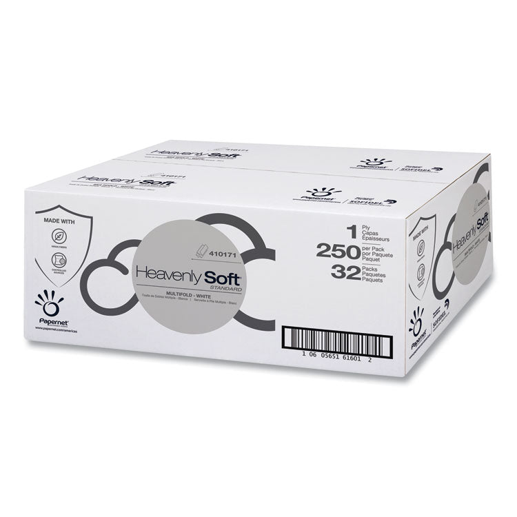 Heavenly Soft Standard Multi-Fold Towel, 1-Ply, 4 x 9.5, White, 250/Pack, 32 Packs/Carton