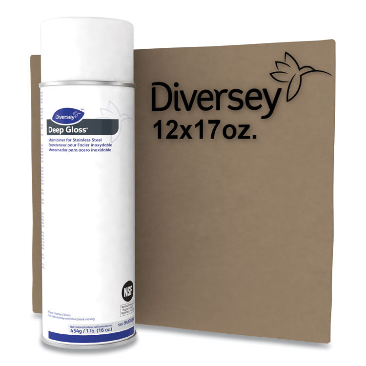 Deep Gloss Stainless Steel Maintainer, 16 oz Aerosol Spray, 12/Carton