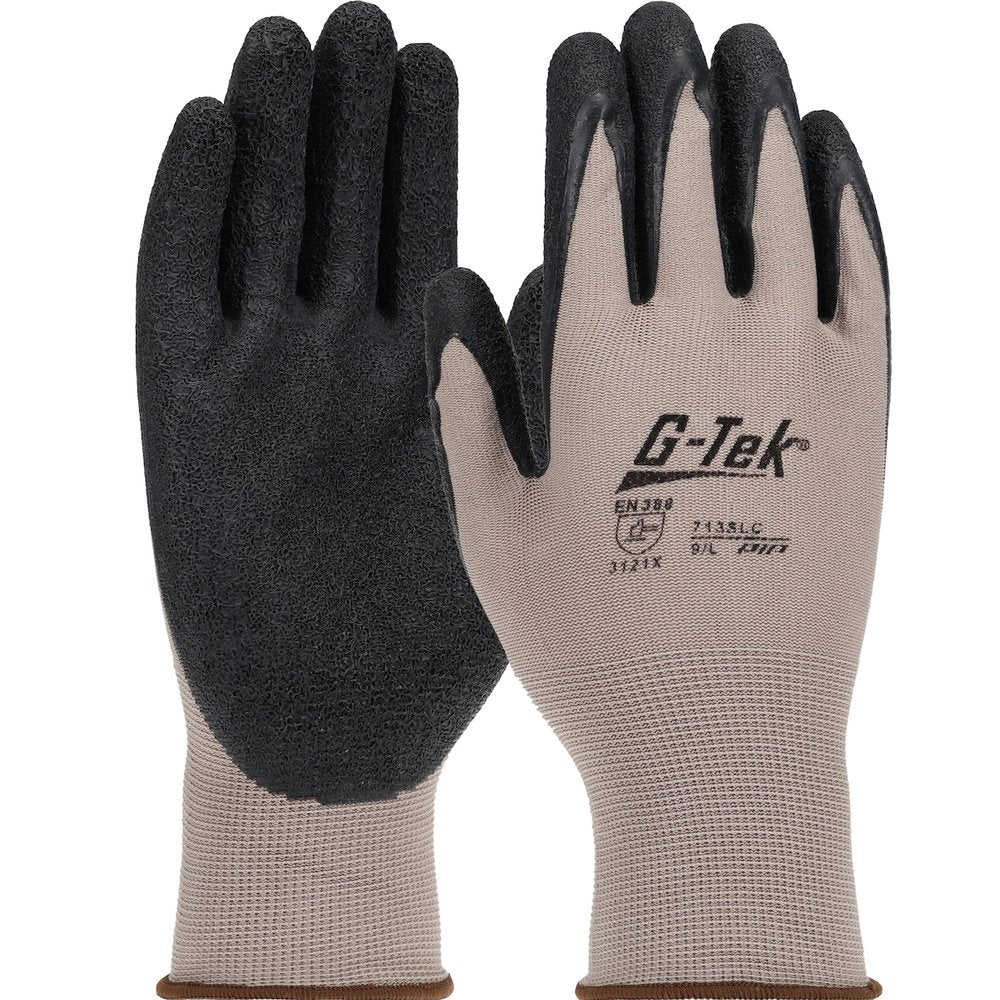 PIP Coated Black Latex ON Gray Nylon Liner, 12 Pairs/Dozen