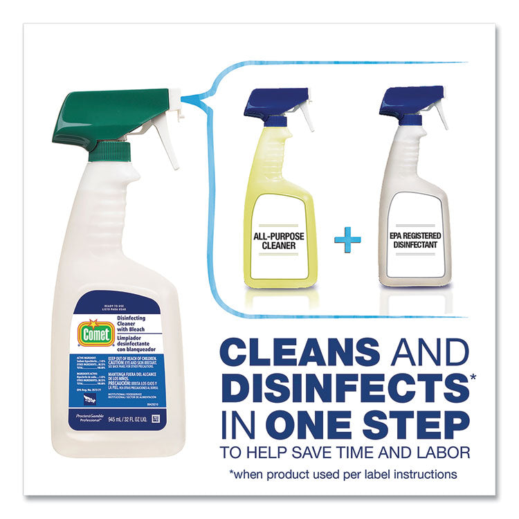 Disinfecting Cleaner w/Bleach, Fresh Scent, 1 gal Bottle, 3/Carton