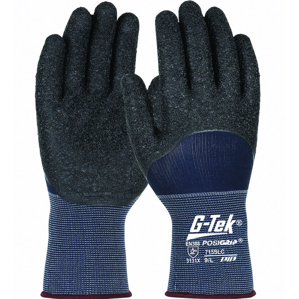 PIP BLK Latex Crinkle Finish 3/4 Coat Nylon, 12 Pairs/Dozen