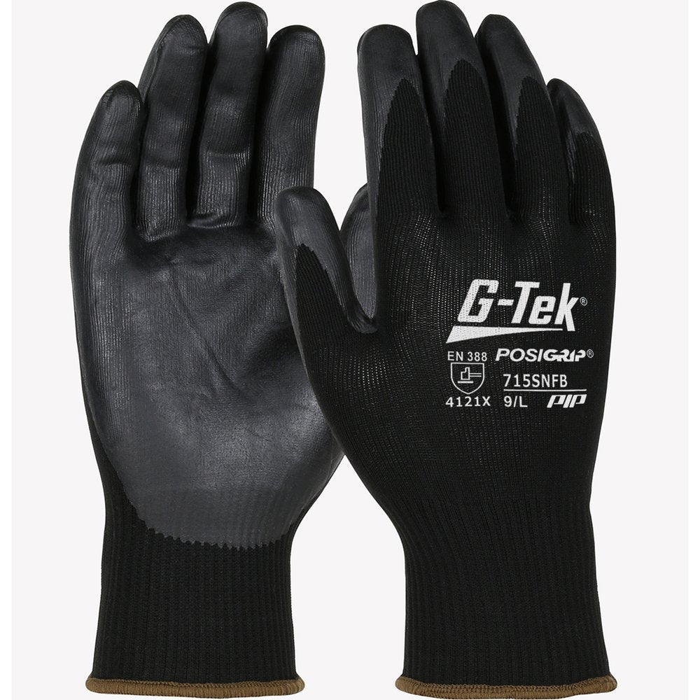 PIP Black Foam Nitrile Palmdip ON Black Nylon Shell, 12 Pairs/Dozen