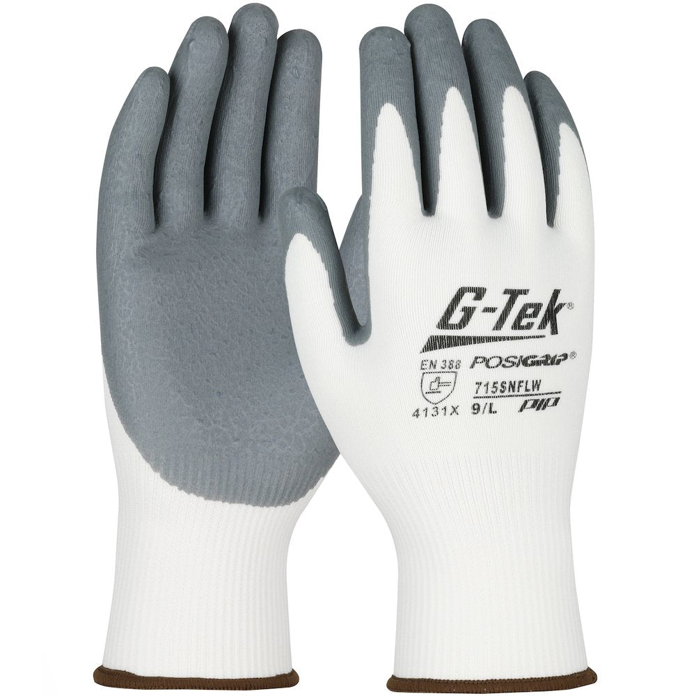PIP Gray Lunar Foam Nitrilepalm DIP/WHT Nylon Shell, 12 Pairs/Dozen