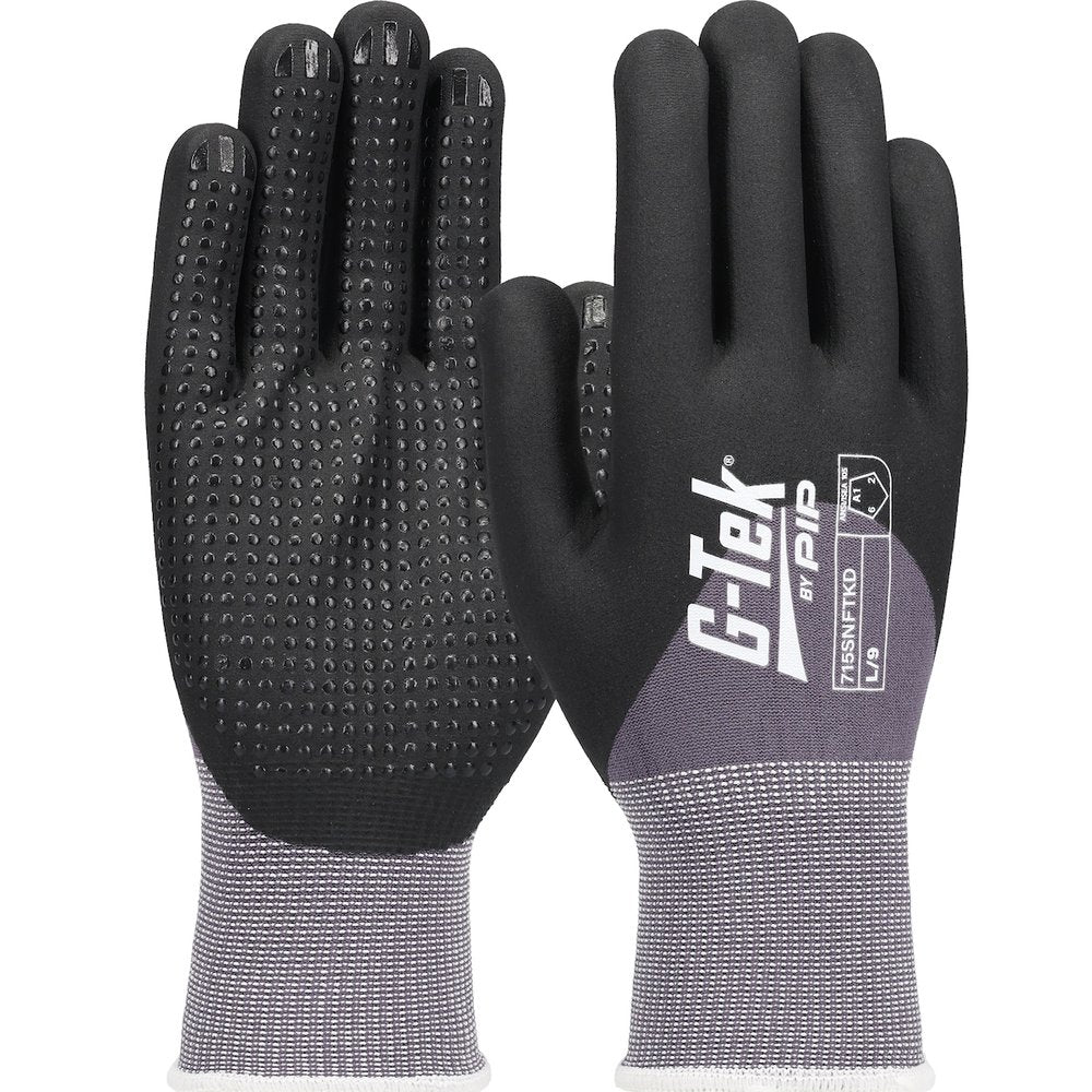 PIP Posi-grip Black Foam Nitrile 3/4 Dipped, 12 Pairs/Dozen